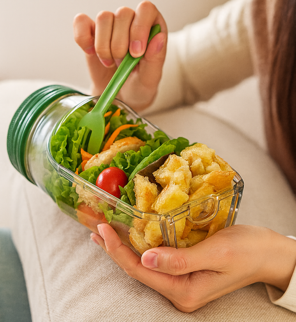 Salad Container Side-Opener Jar