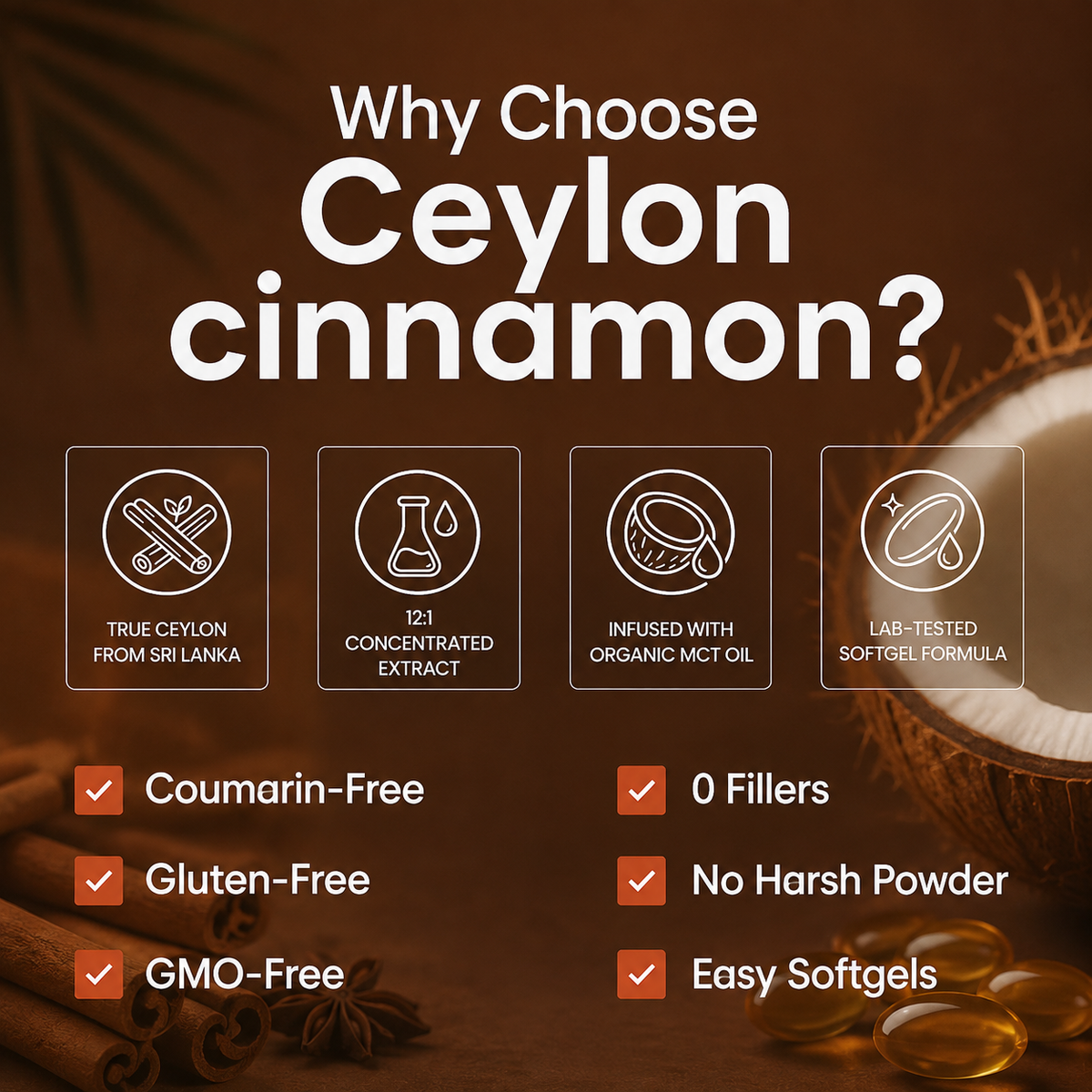 Ceylon Cinnamon 7200mg with MCT oil