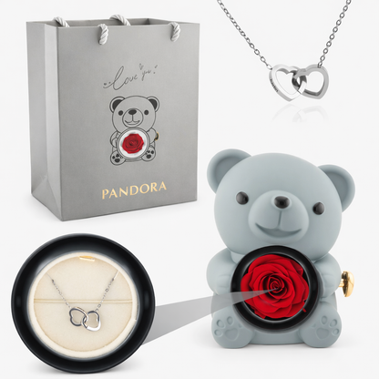 Rose Bear Engraved Necklace