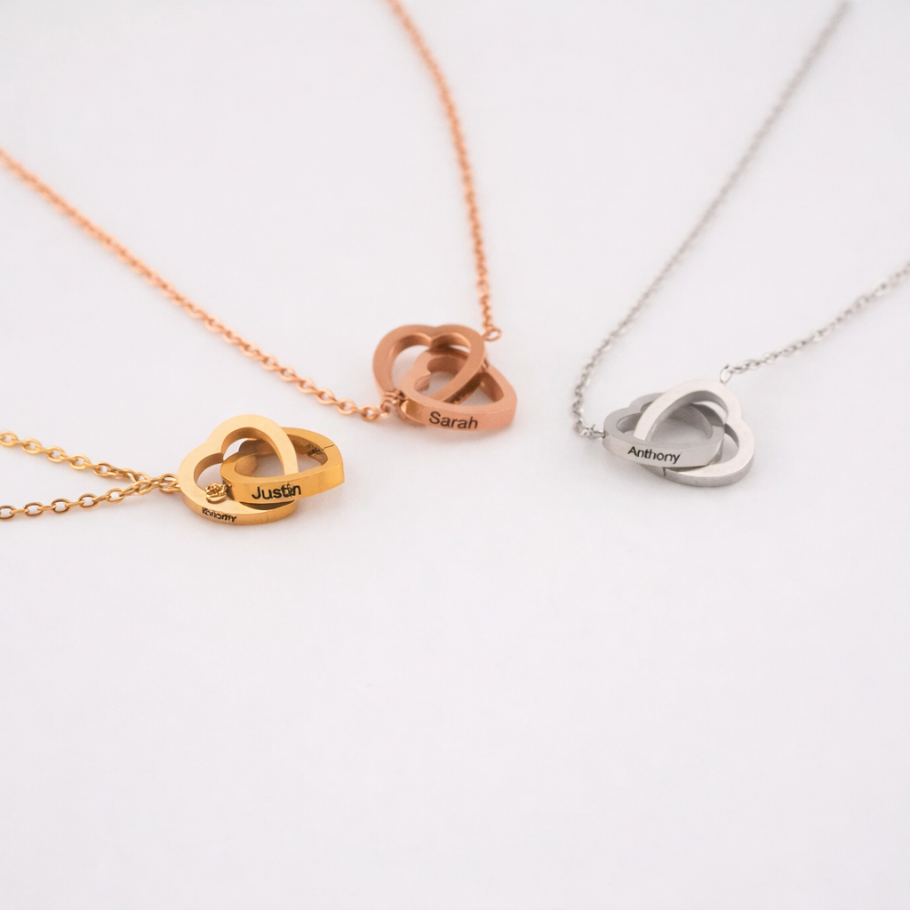 Rose Bear Engraved Necklace
