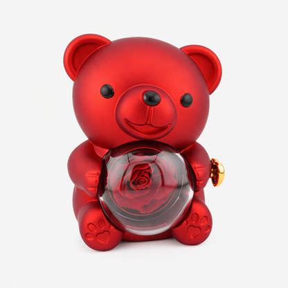 Rose Bear Engraved Necklace