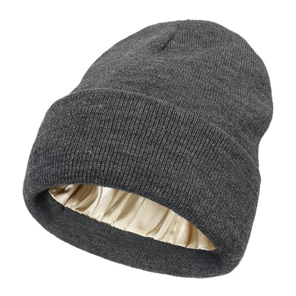 Winter Hat Silk Satin Lined Beanies