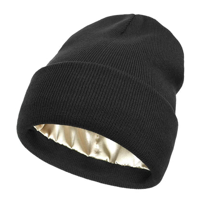 Winter Hat Silk Satin Lined Beanies