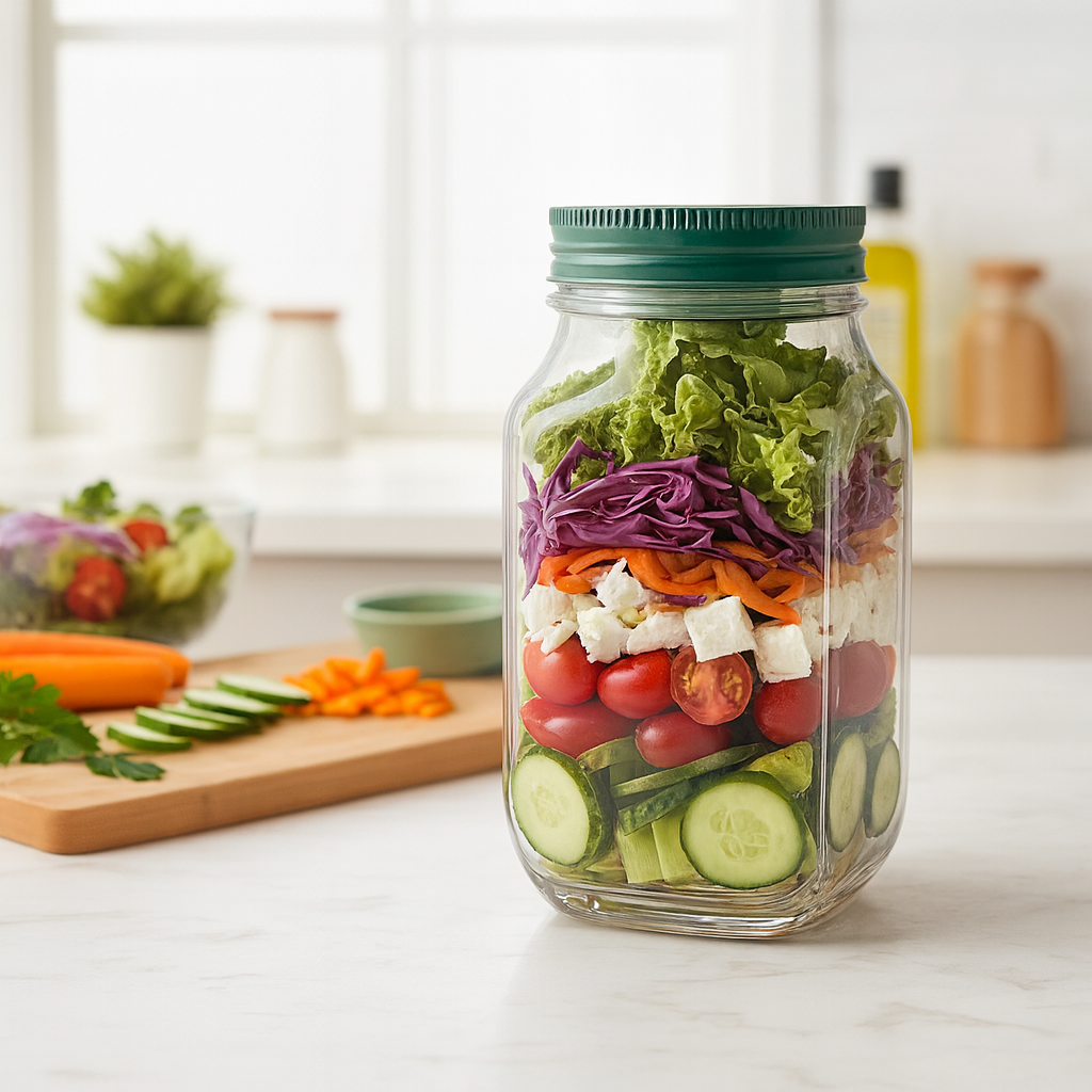 Salad Container Side-Opener Jar