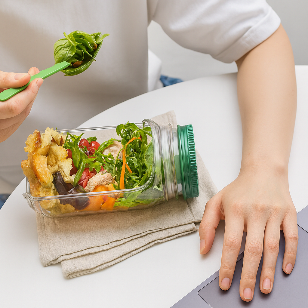 Salad Container Side-Opener Jar