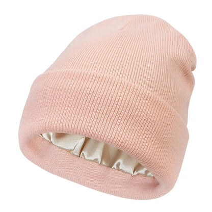 Winter Hat Silk Satin Lined Beanies