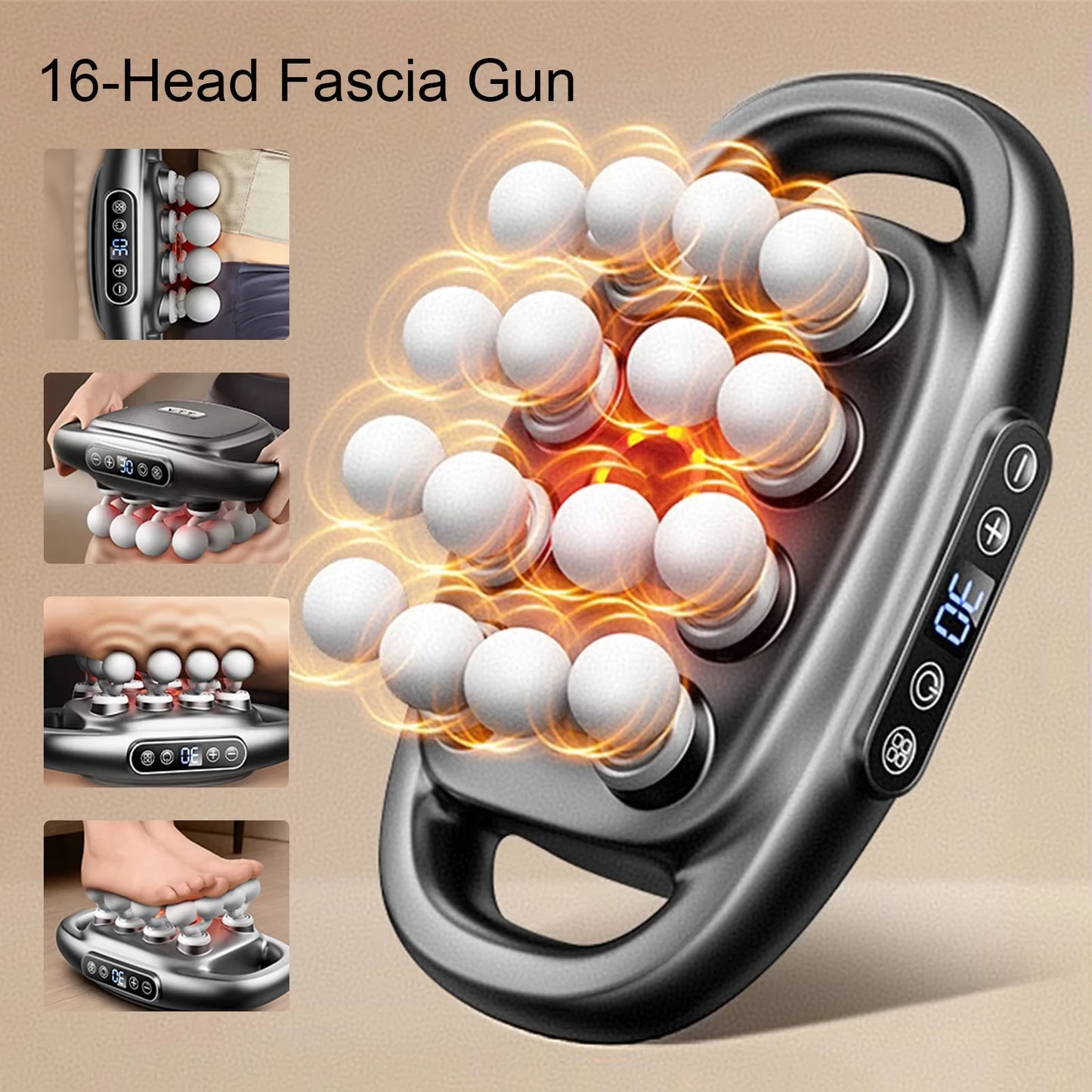 16-Head Deep Tissue Massage Gun