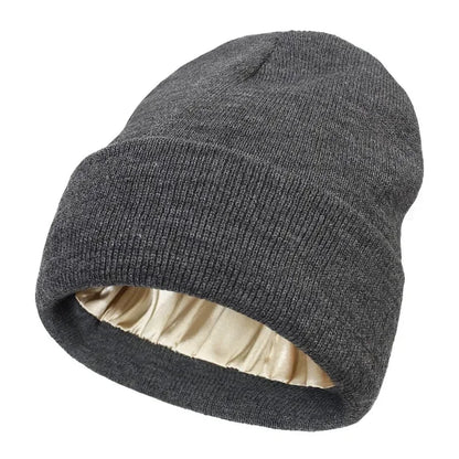 Winter Hat Silk Satin Lined Beanies