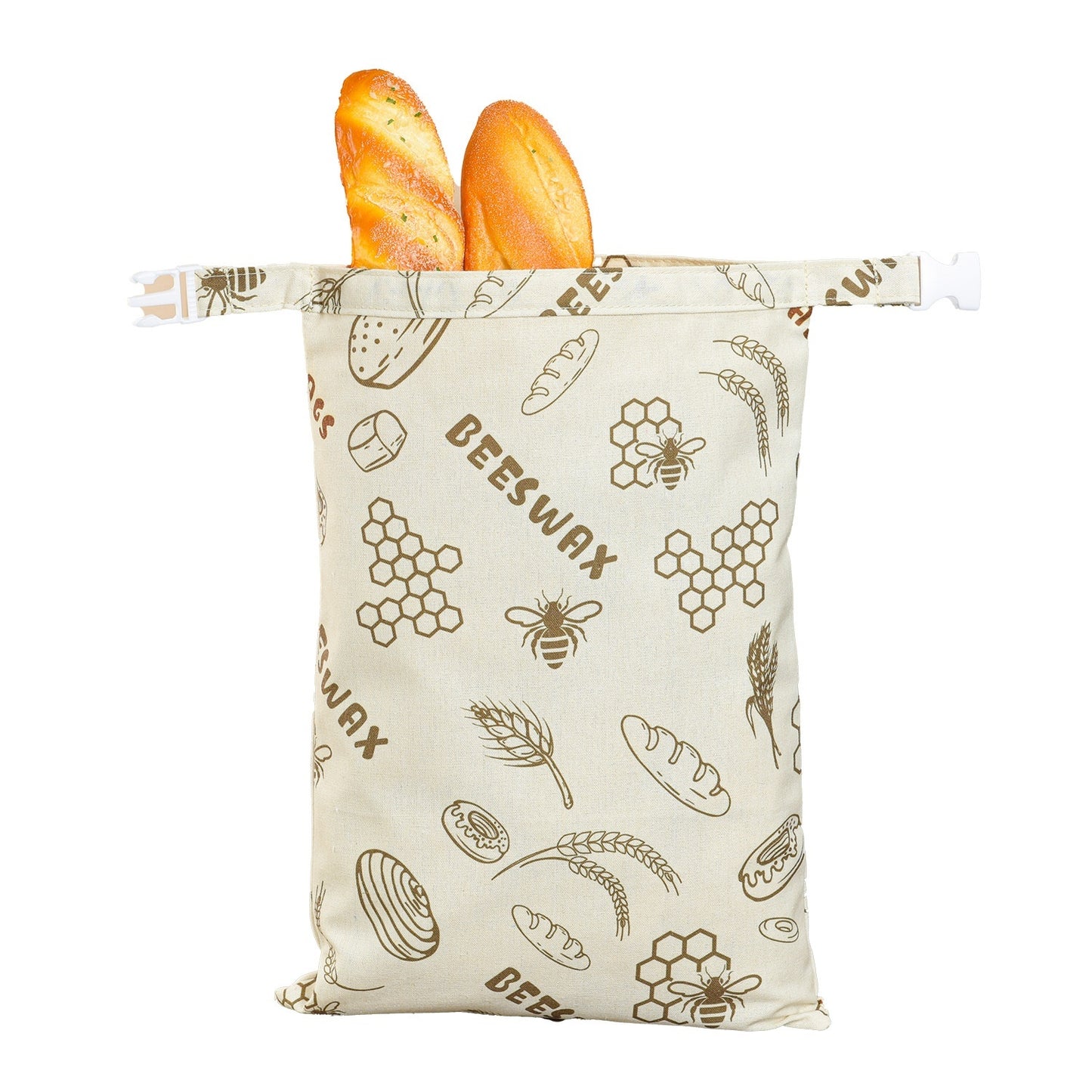 Cotton And Linen Bread Bag With Snap Closure And TPU Drawstring